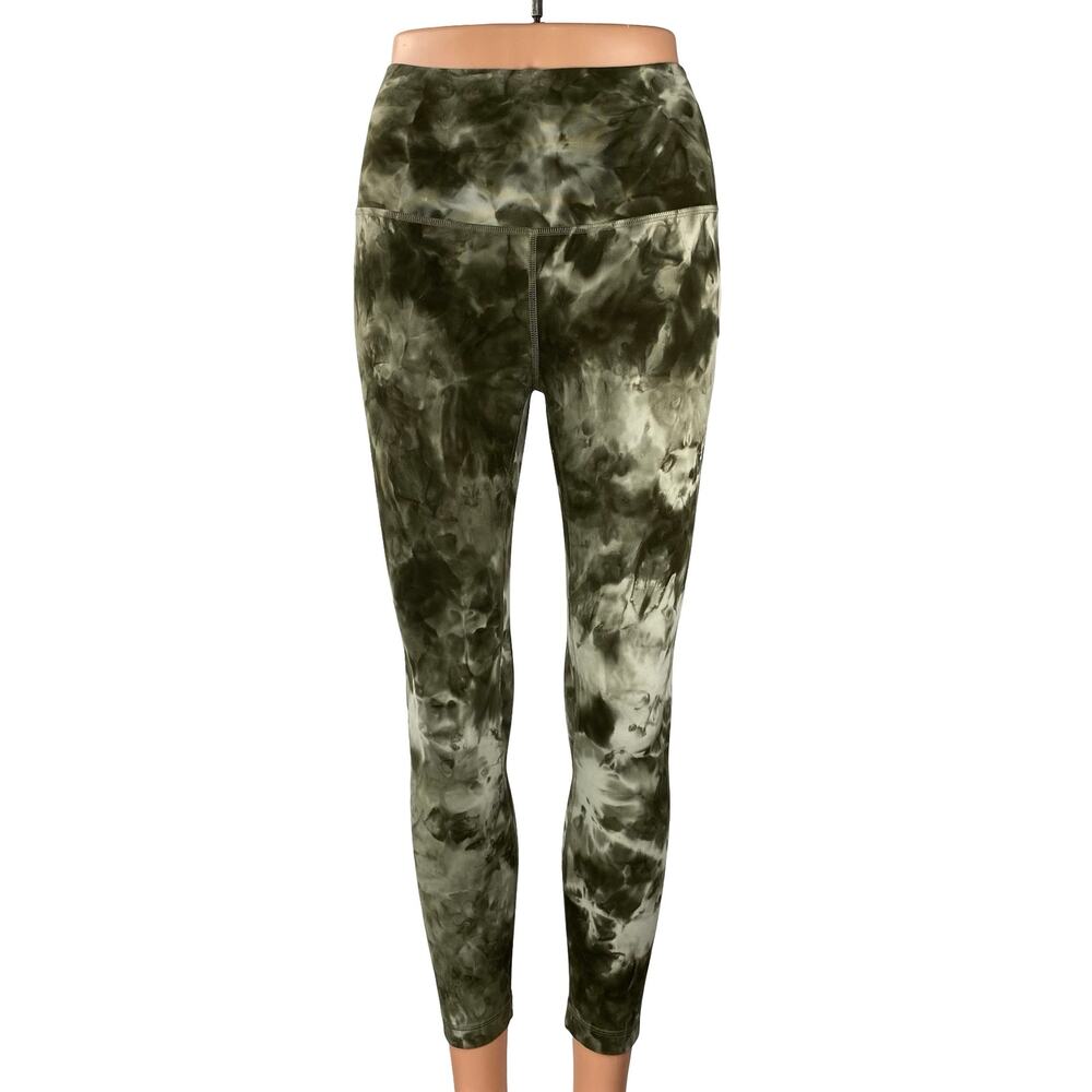 Lululemon Align Diamon Dye Green High Rise Yoga Crop Athletic Leggings Pants 4
